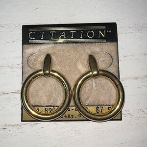 Vintage 14 KT GFF Golden Circle Earrings🟡